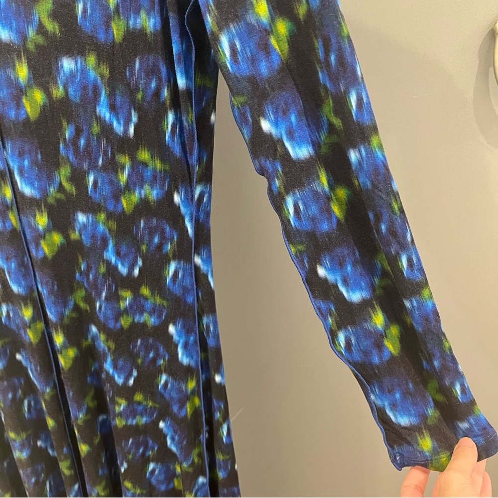 NWT Hunter Bell Maxi Dress Blue Floral Kings Hill Stretch Jersey Long Sleeve XS - Picture 7 of 13